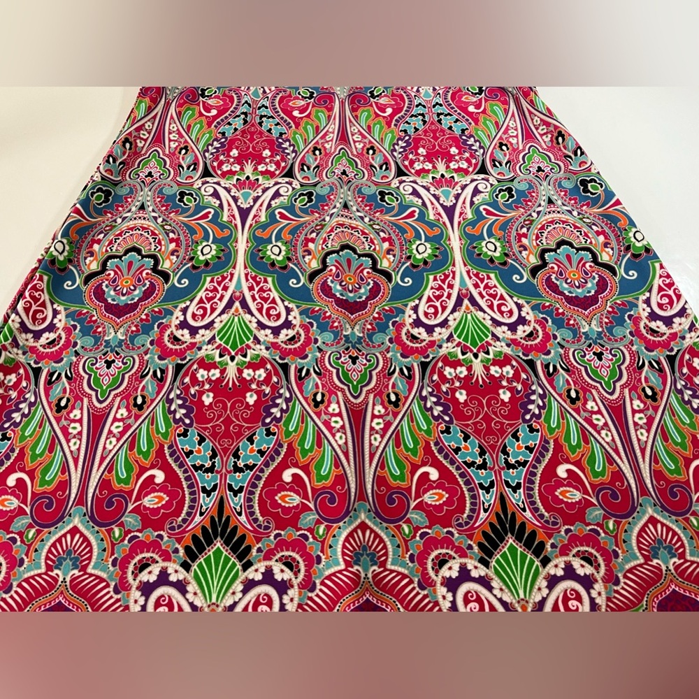 Tommy Hilfiger Pink Multi Color Paisley Poly Spandex Blend Dress Size 10 - Picture 8 of 10